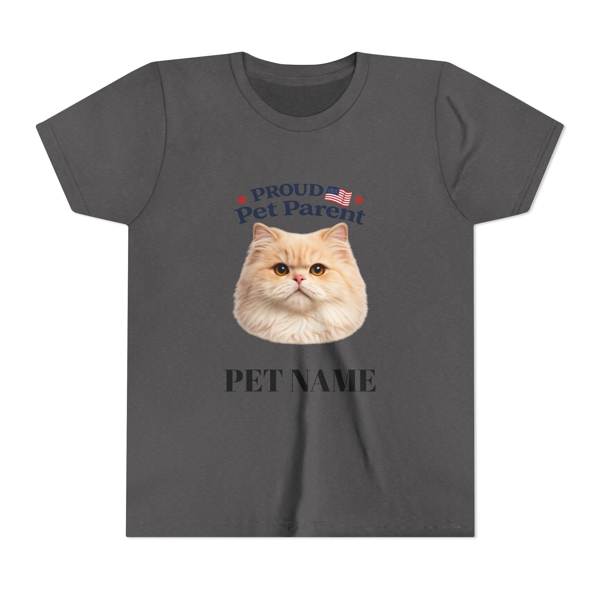 Youth Pet Parent T‑Shirt — "Proud Pet Parent" Custom Name Cat Tee
