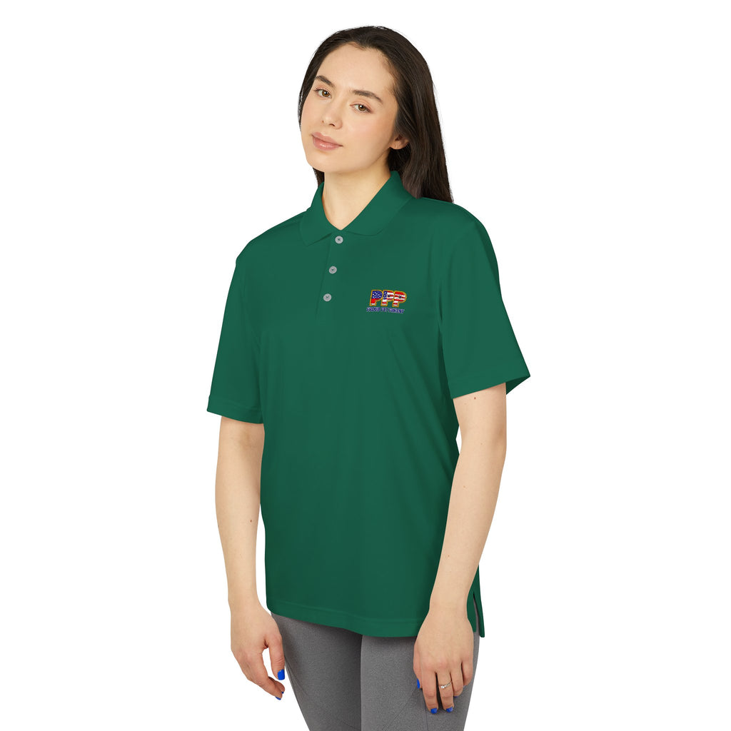 Performance Polo — Small 'RFP' Retro Flag Logo Chest
