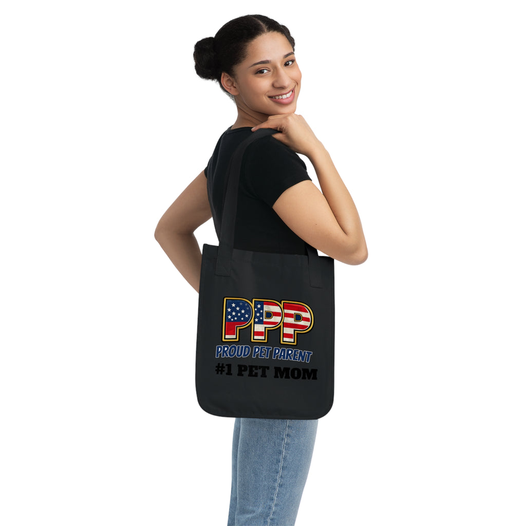 Proud Pet Parent "#1 Pet Mom" Organic Canvas Tote Bag