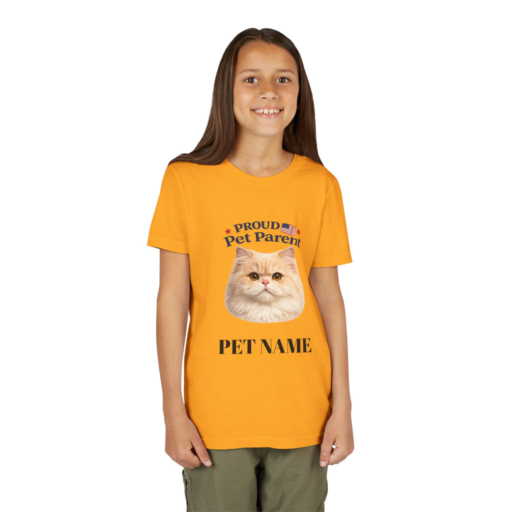 Youth Pet Parent T‑Shirt — "Proud Pet Parent" Custom Name Cat Tee