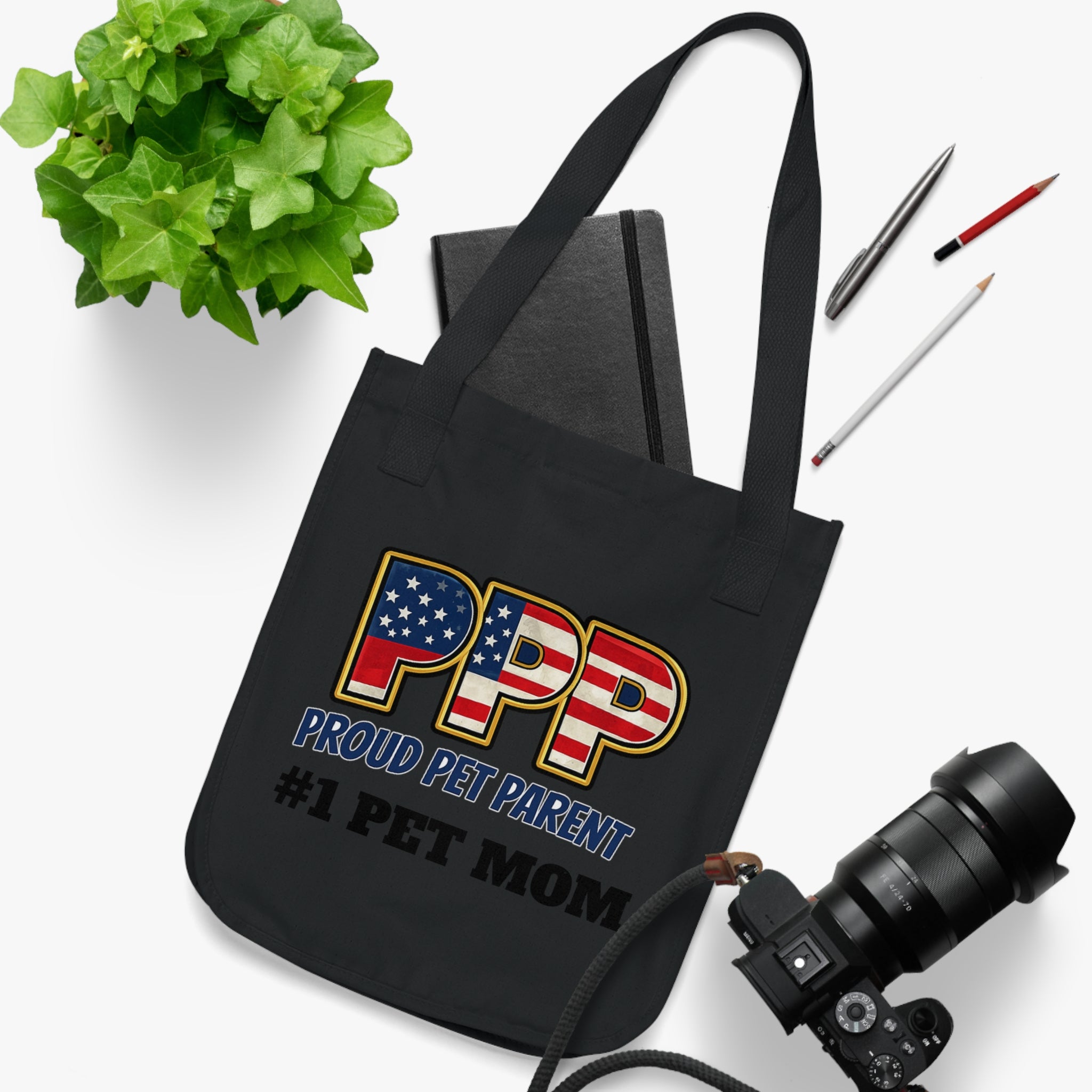 Proud Pet Parent "#1 Pet Mom" Organic Canvas Tote Bag