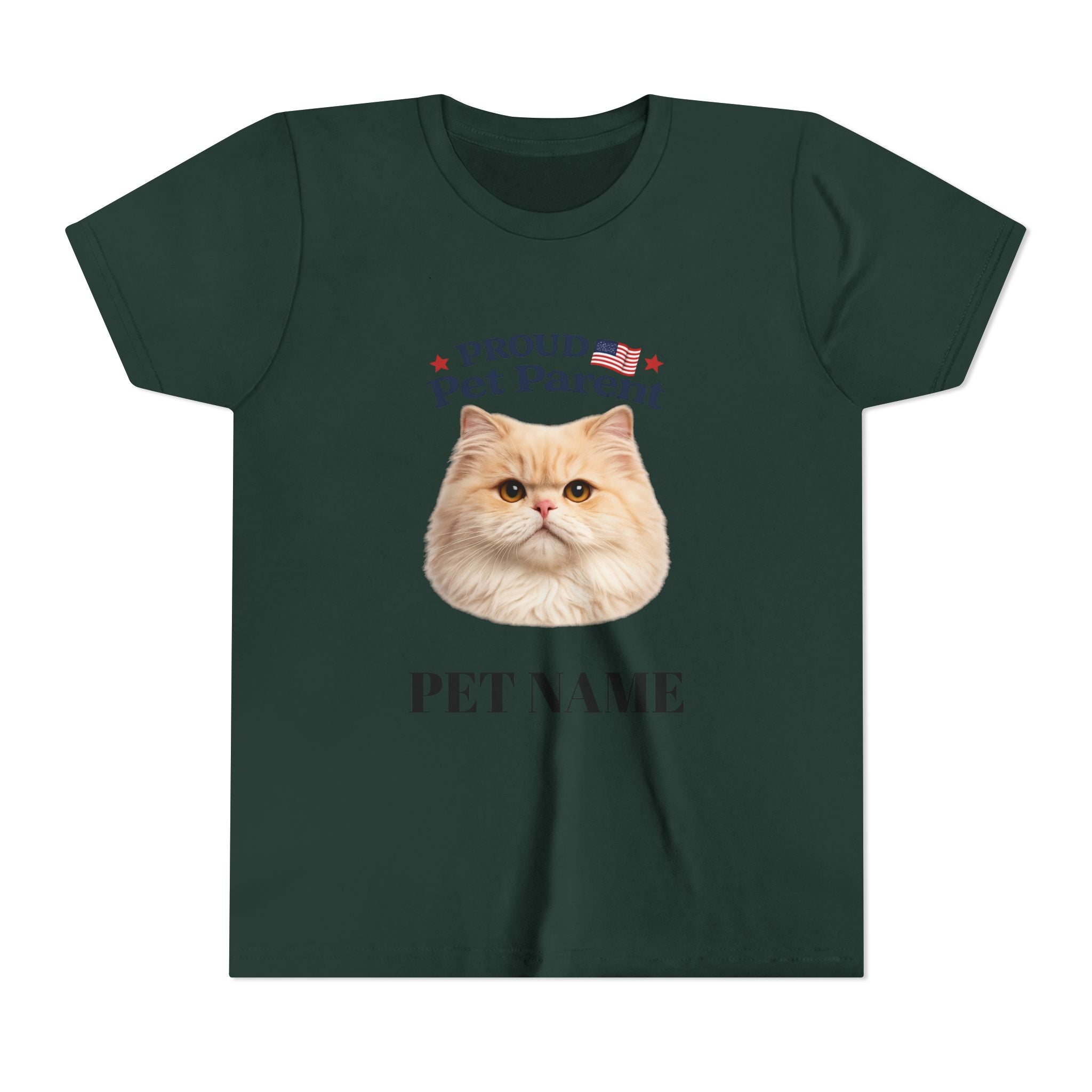 Youth Pet Parent T‑Shirt — "Proud Pet Parent" Custom Name Cat Tee