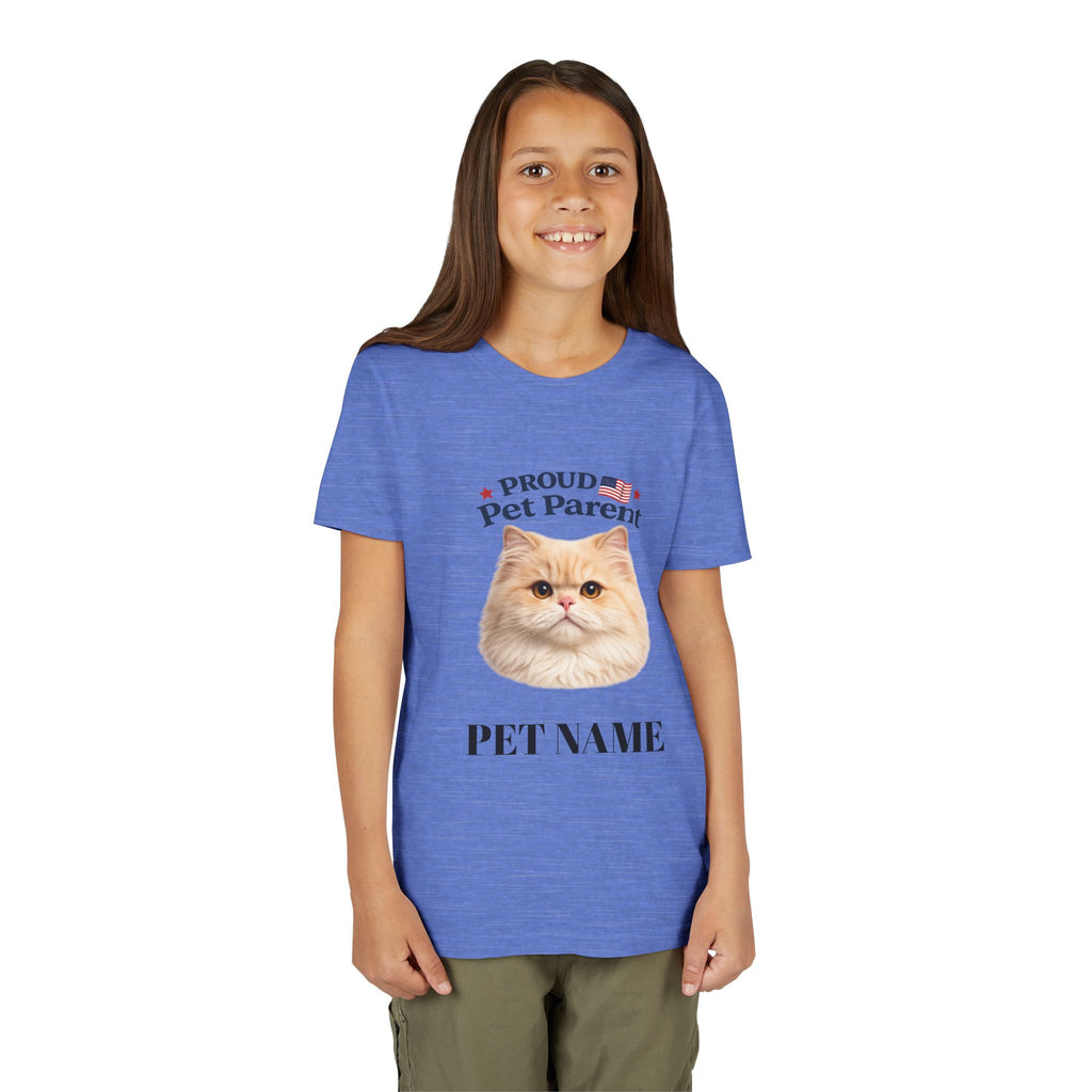 Youth Pet Parent T‑Shirt — "Proud Pet Parent" Custom Name Cat Tee