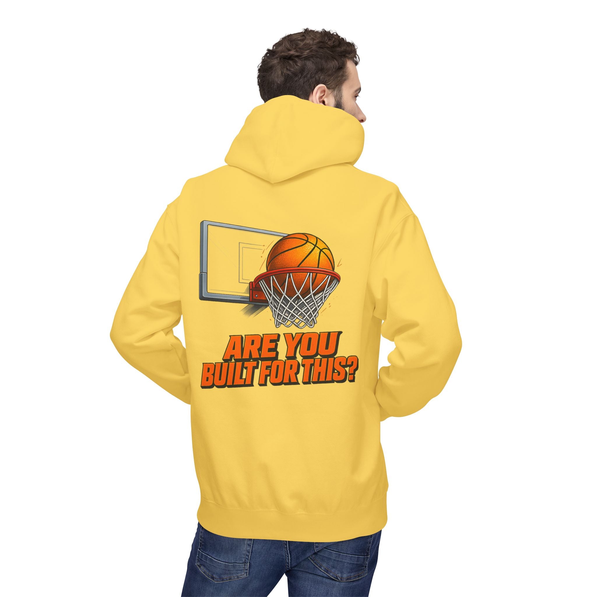 Basketball Hoodie – "Ask Yourself: Are You Built For This?" Motivational Sports Pullover