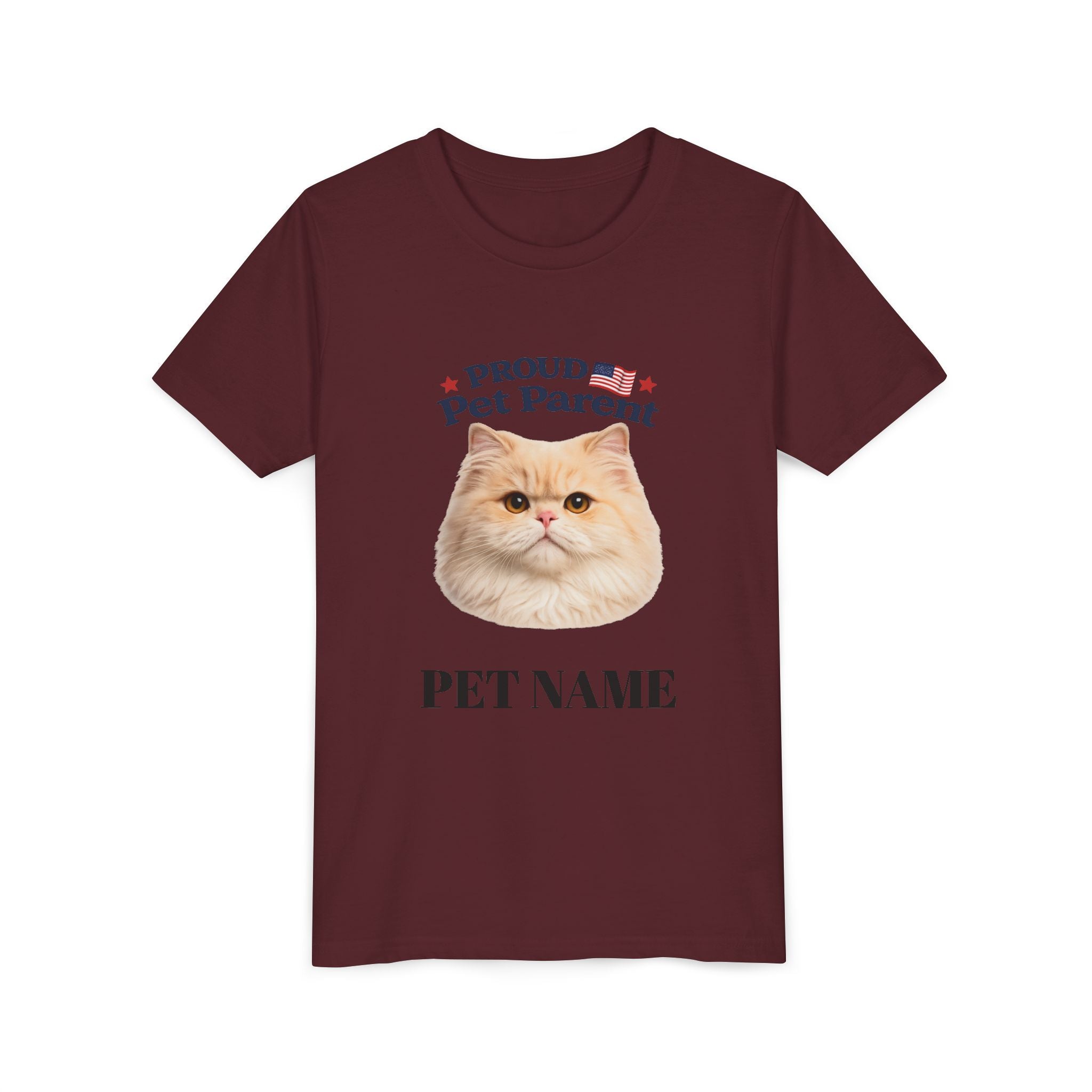 Youth Pet Parent T‑Shirt — "Proud Pet Parent" Custom Name Cat Tee