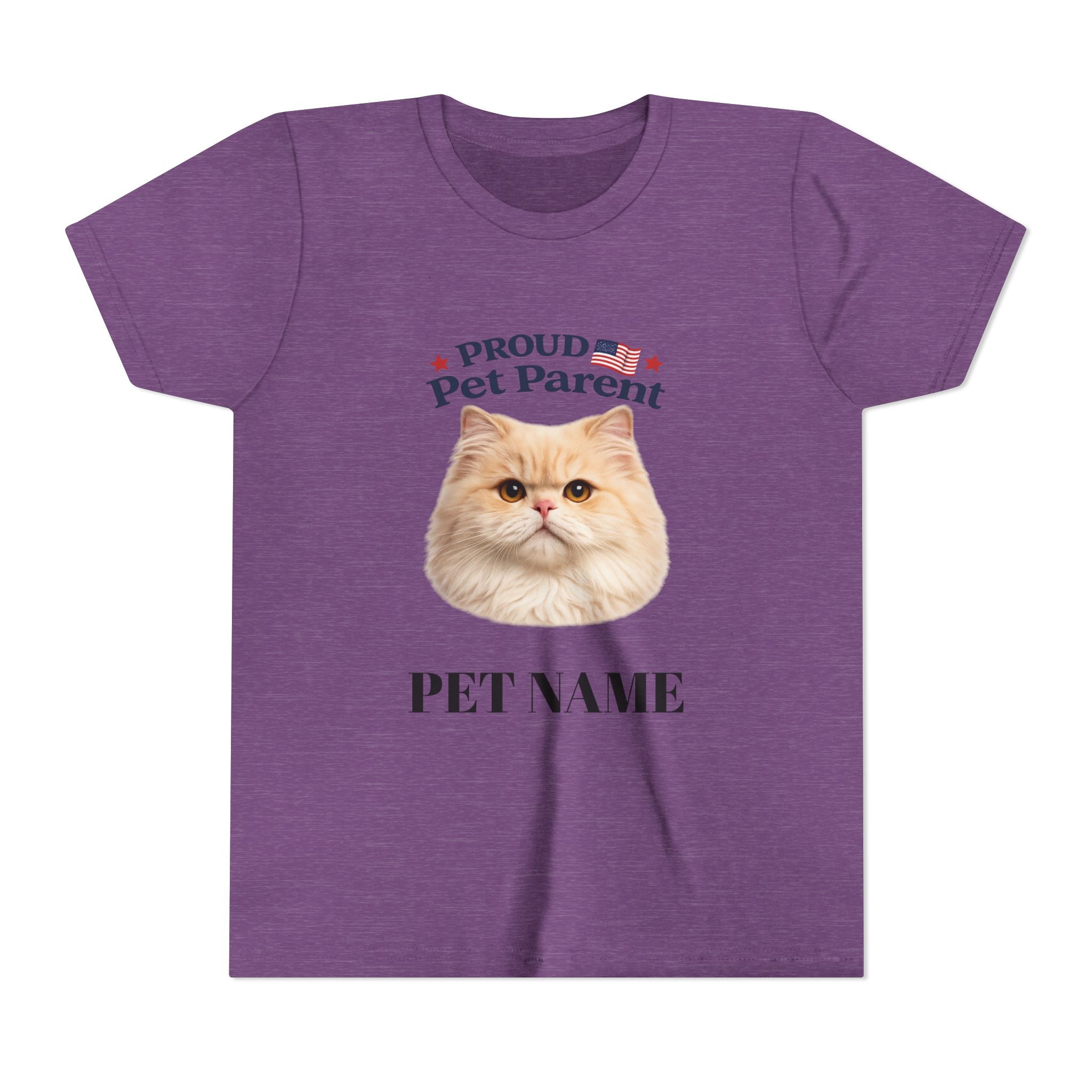 Youth Pet Parent T‑Shirt — "Proud Pet Parent" Custom Name Cat Tee