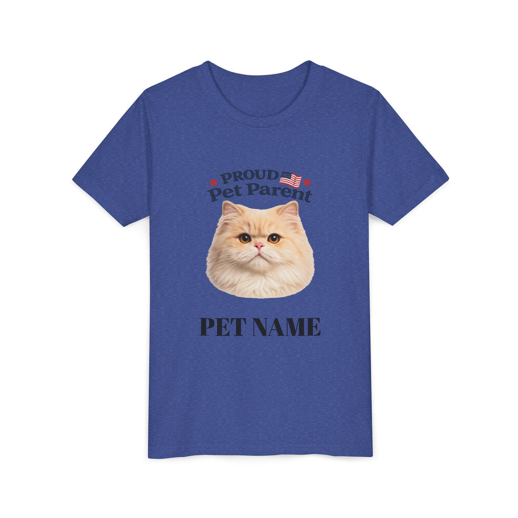 Youth Pet Parent T‑Shirt — "Proud Pet Parent" Custom Name Cat Tee