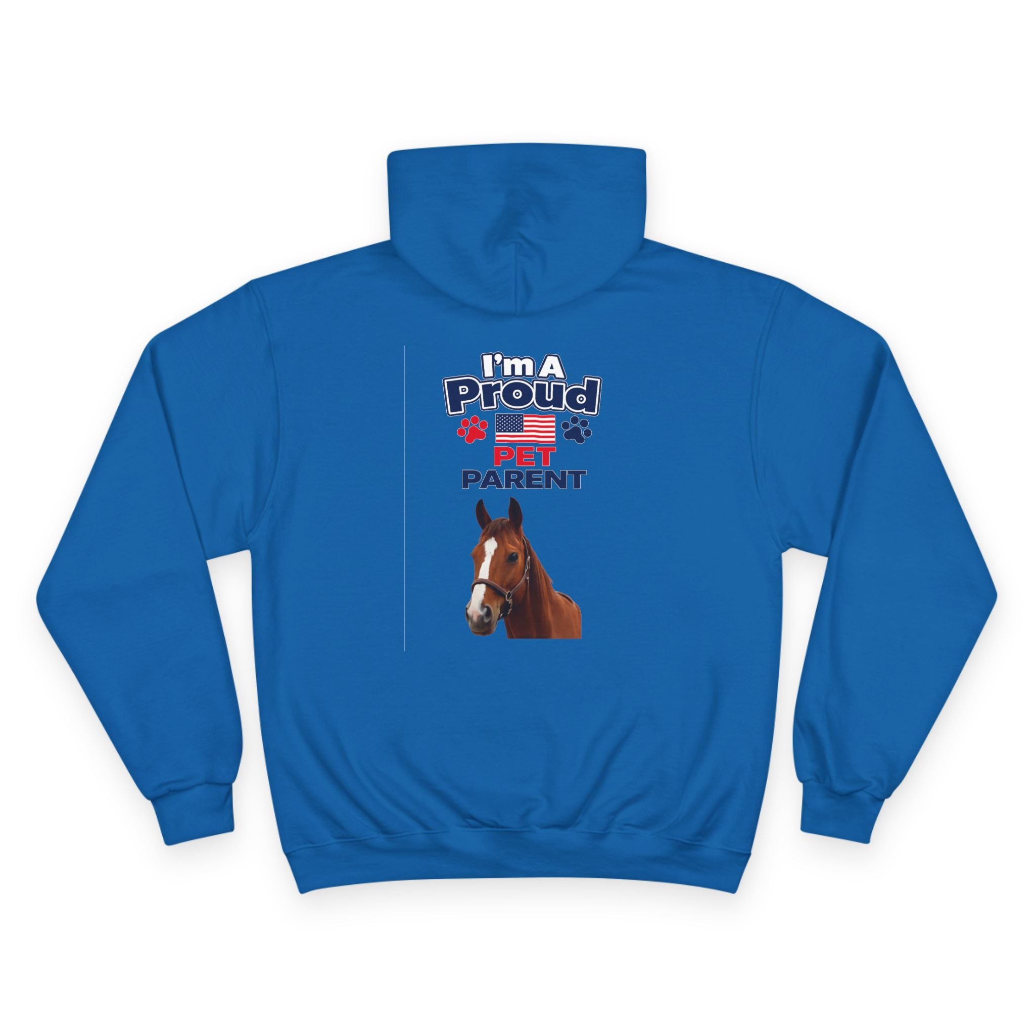 Horse Pet Parent Hoodie — “I’m A Proud Pet Parent” American Flag Logo