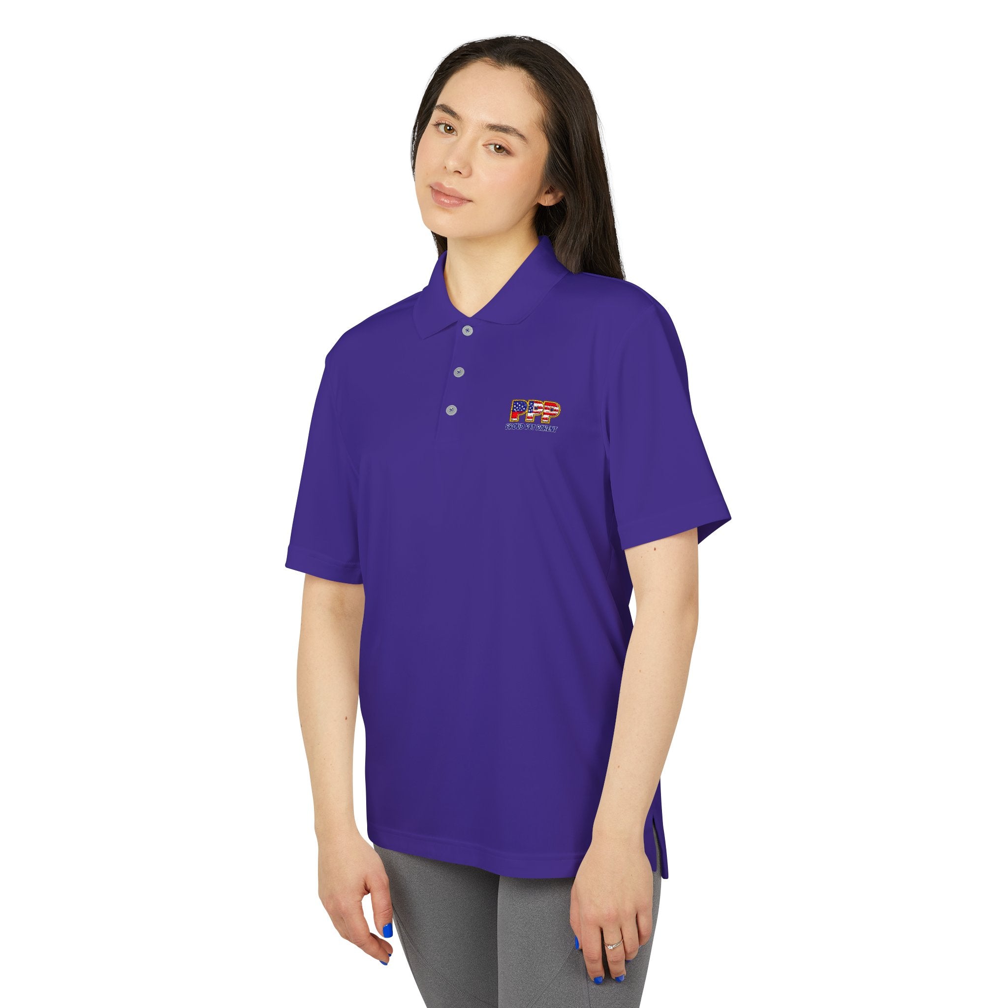 Performance Polo — Small 'RFP' Retro Flag Logo Chest