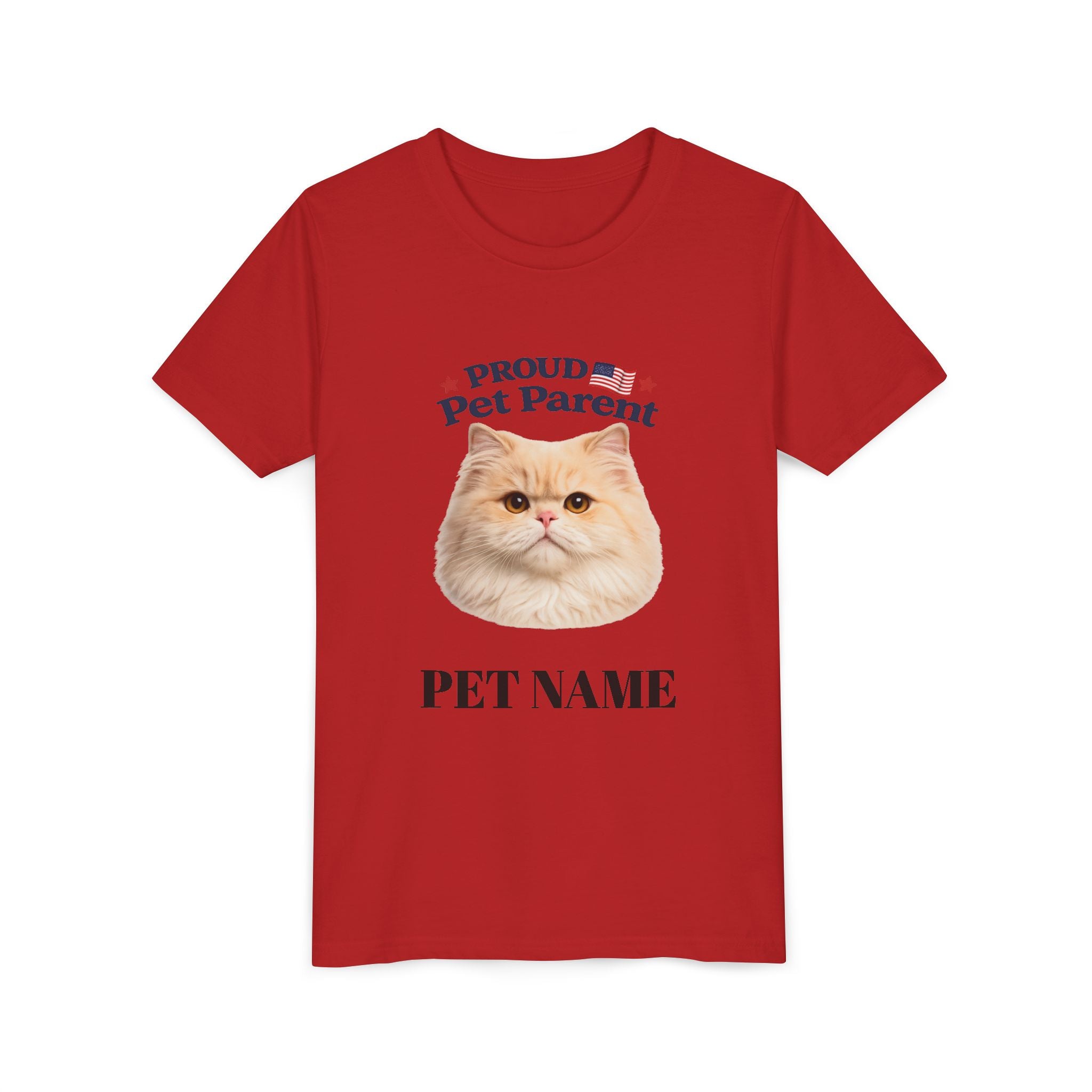 Youth Pet Parent T‑Shirt — "Proud Pet Parent" Custom Name Cat Tee