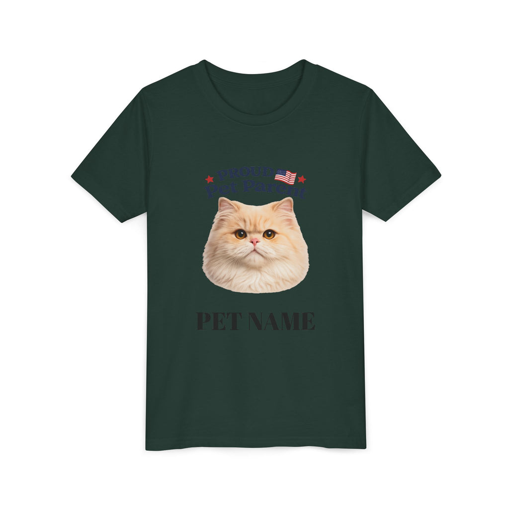 Youth Pet Parent T‑Shirt — "Proud Pet Parent" Custom Name Cat Tee