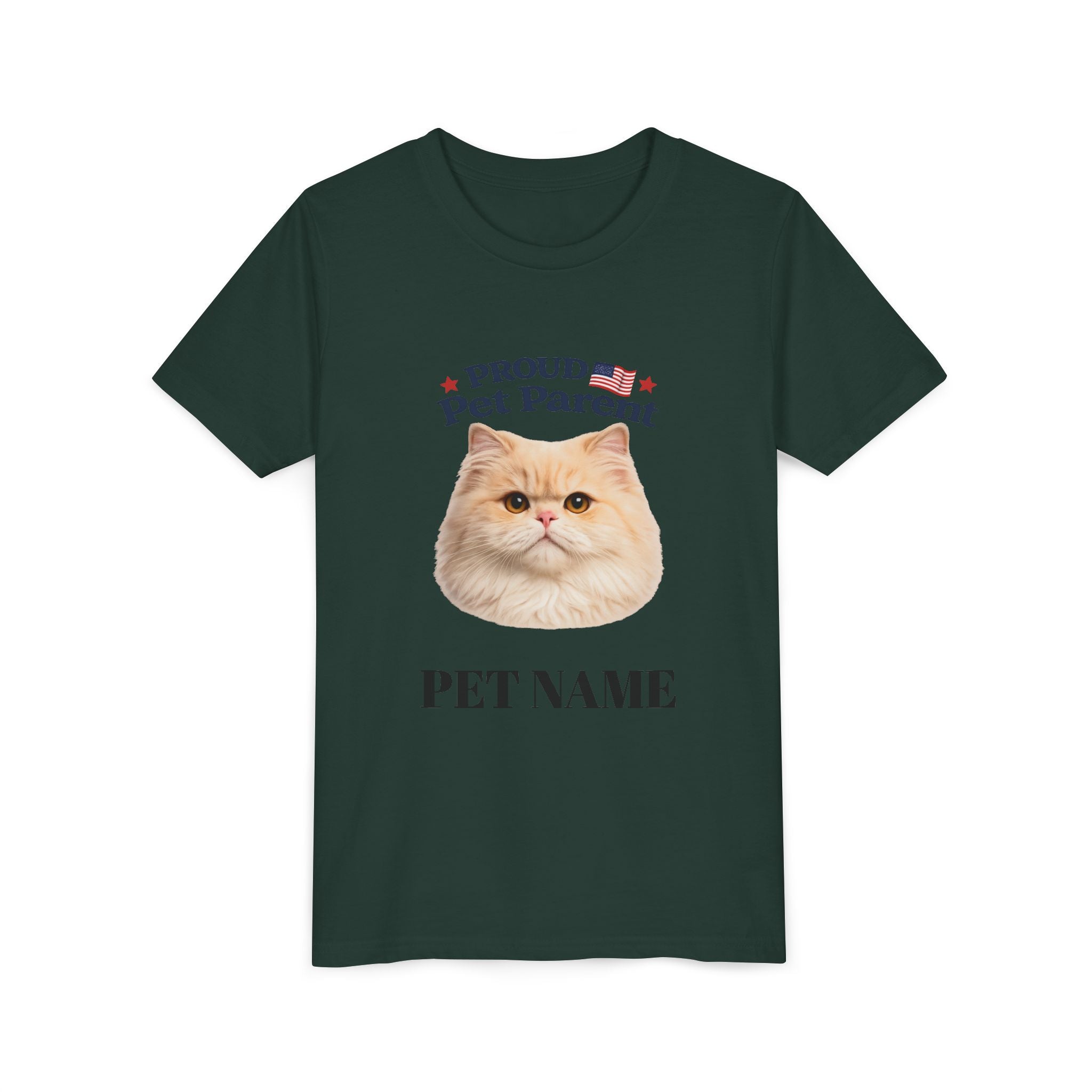 Youth Pet Parent T‑Shirt — "Proud Pet Parent" Custom Name Cat Tee