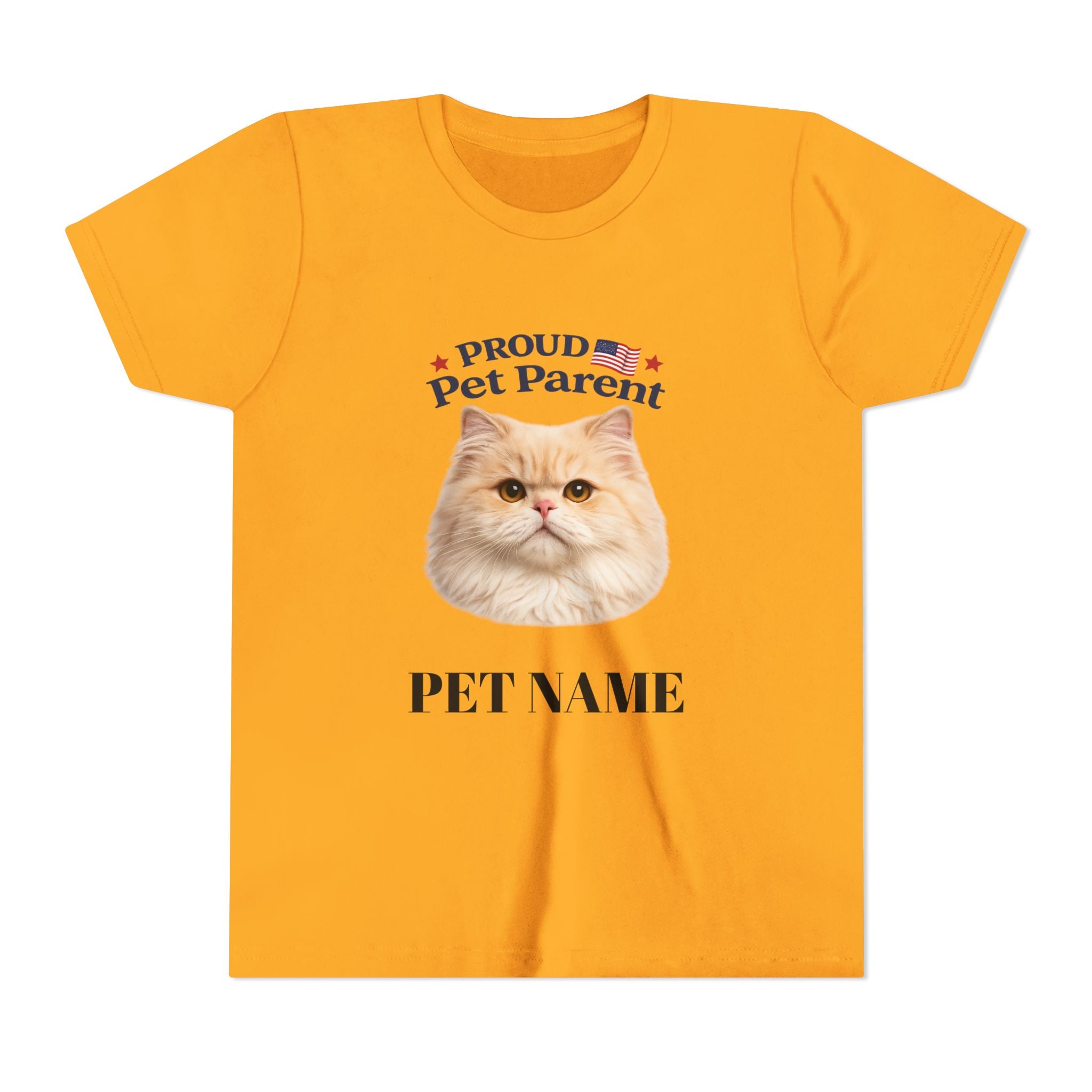 Youth Pet Parent T‑Shirt — "Proud Pet Parent" Custom Name Cat Tee