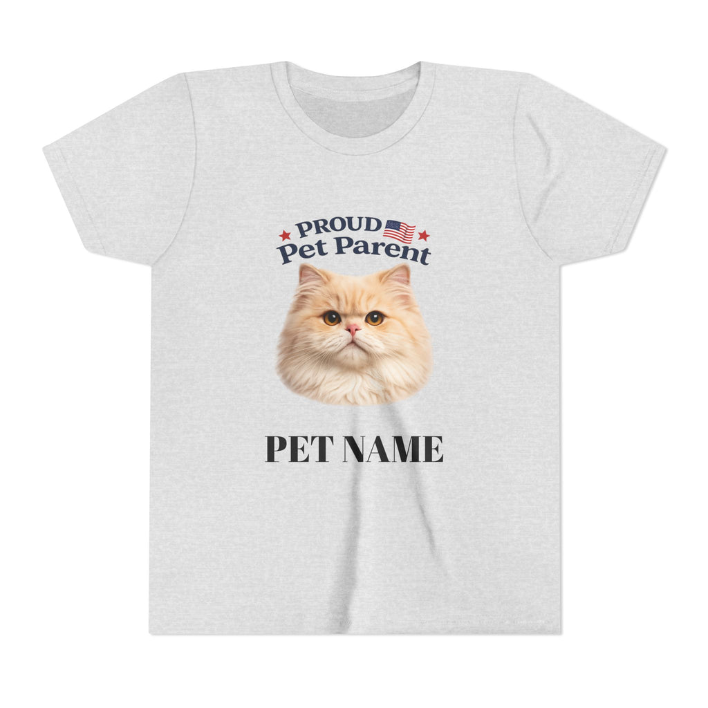 Youth Pet Parent T‑Shirt — "Proud Pet Parent" Custom Name Cat Tee