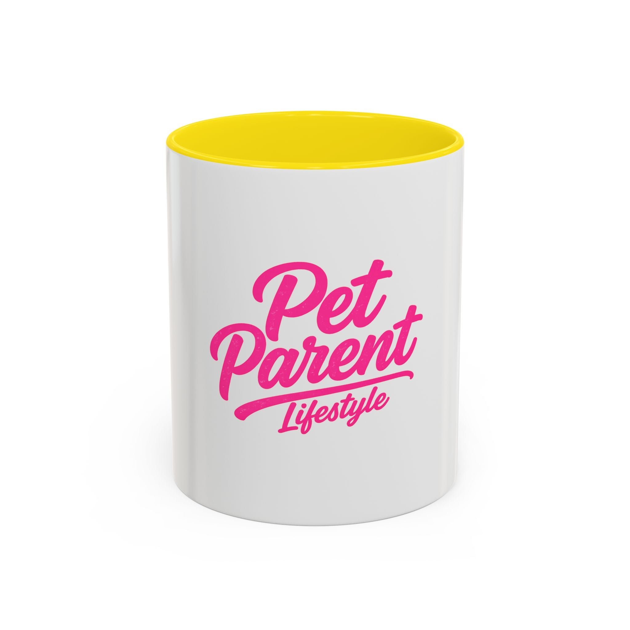 Pet Parent Lifestyle Coffee Mug — Pink Script Accent Mug for Dog & Cat Lovers