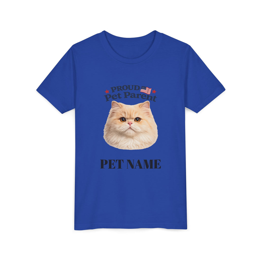 Youth Pet Parent T‑Shirt — "Proud Pet Parent" Custom Name Cat Tee