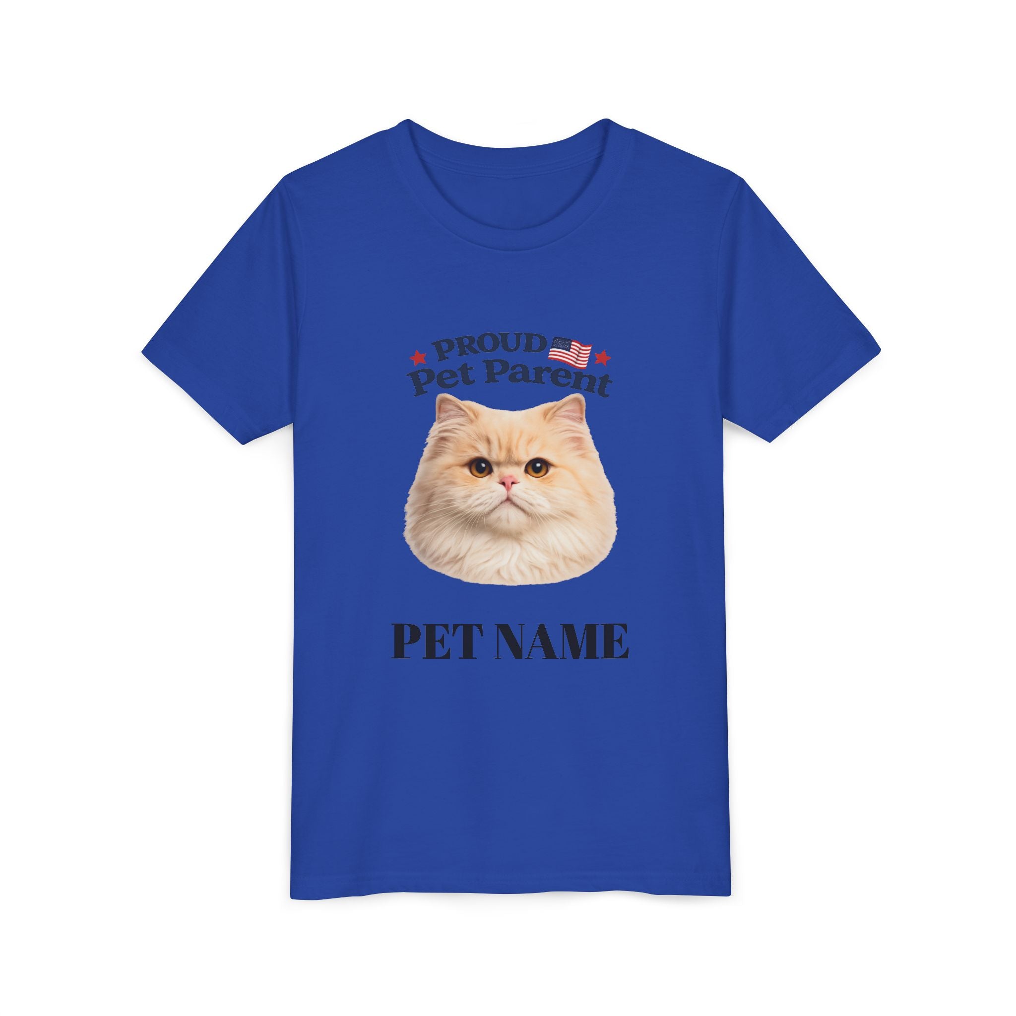 Youth Pet Parent T‑Shirt — "Proud Pet Parent" Custom Name Cat Tee