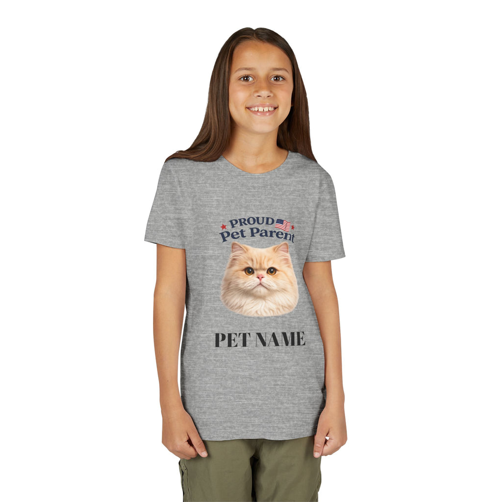 Youth Pet Parent T‑Shirt — "Proud Pet Parent" Custom Name Cat Tee
