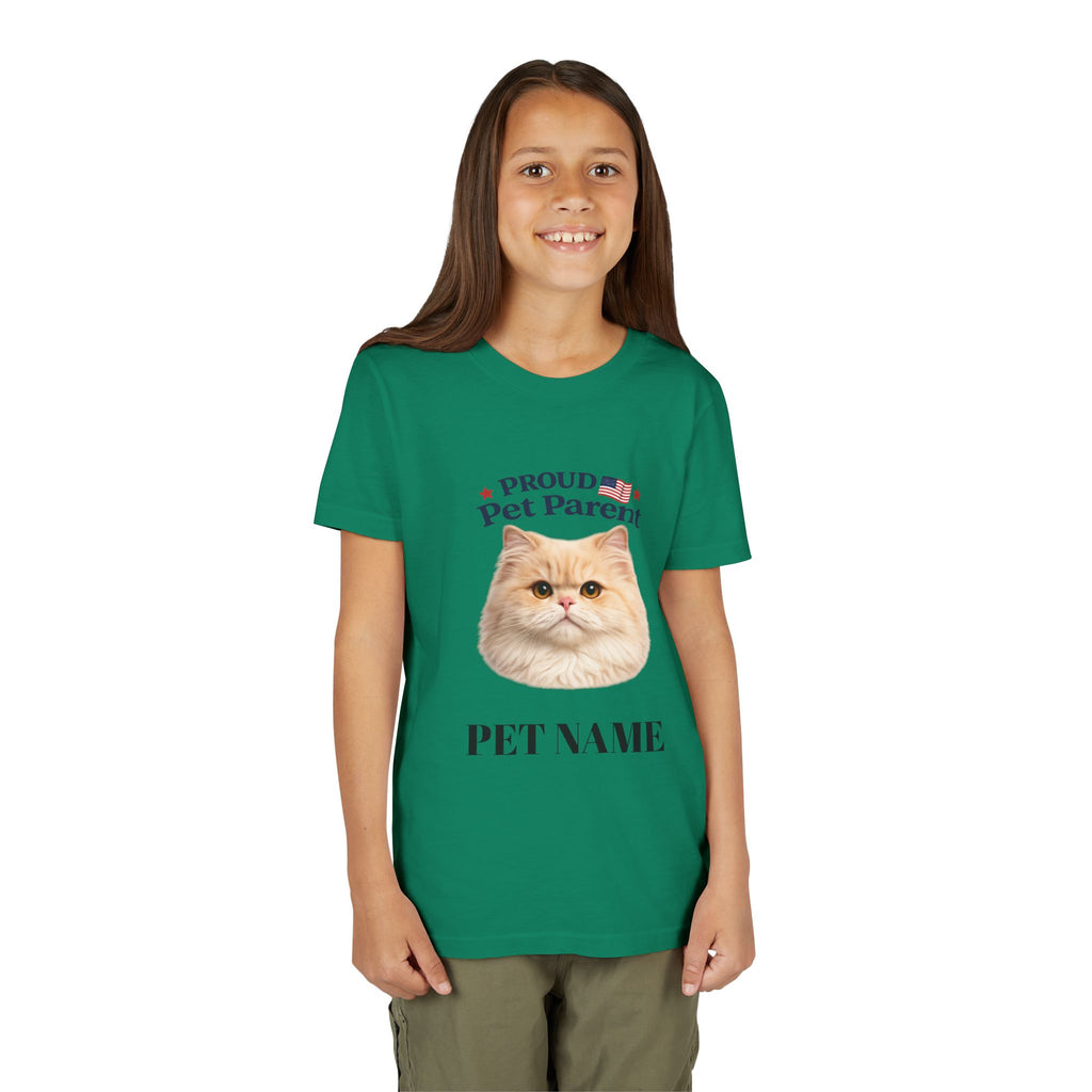 Youth Pet Parent T‑Shirt — "Proud Pet Parent" Custom Name Cat Tee