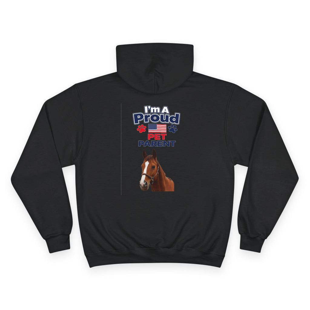 Horse Pet Parent Hoodie — “I’m A Proud Pet Parent” American Flag Logo