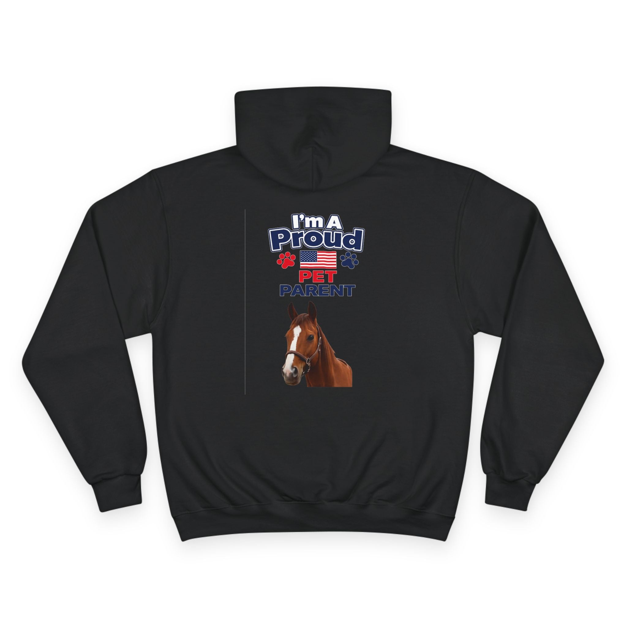 Horse Pet Parent Hoodie — “I’m A Proud Pet Parent” American Flag Logo