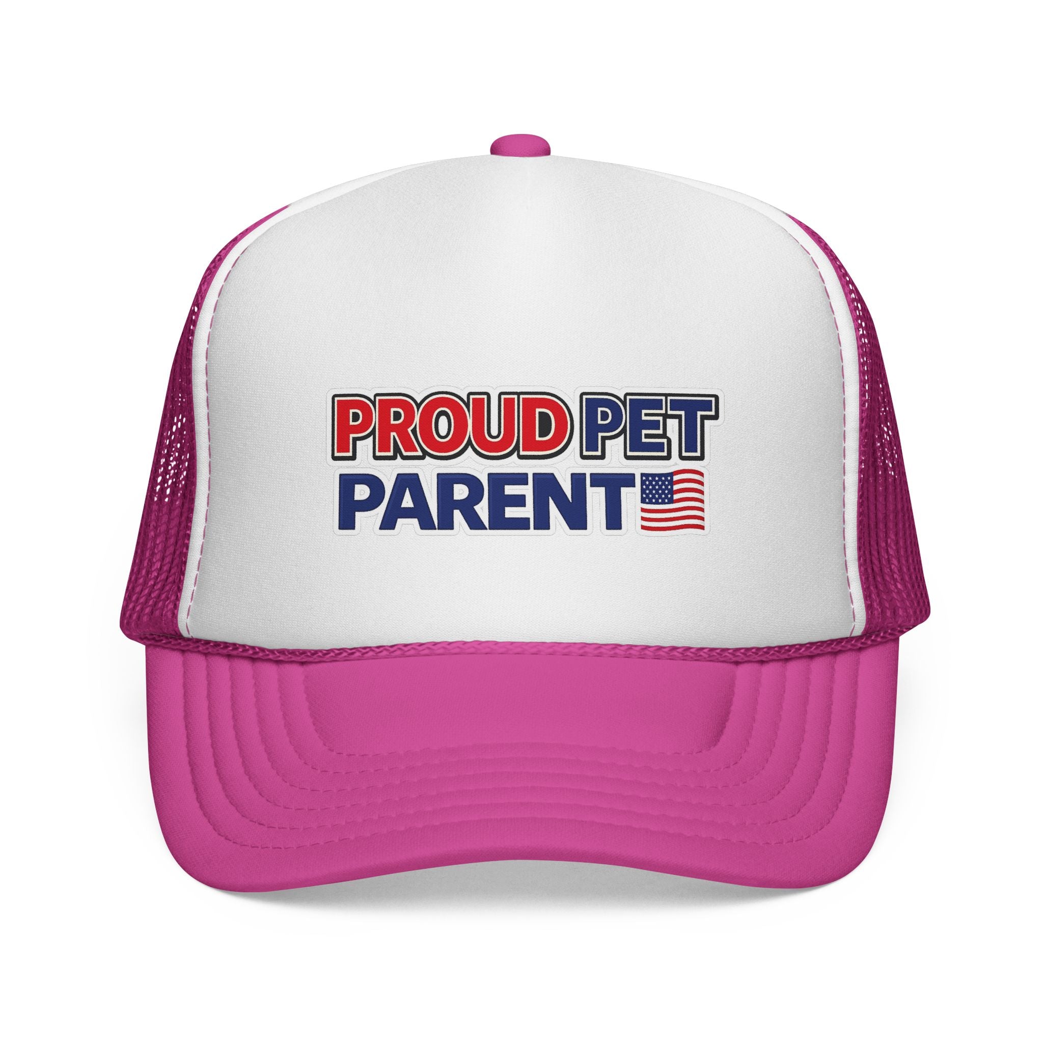 Proud Pet Parent Trucker Hat — Patriotic Red, White & Blue Mesh Cap
