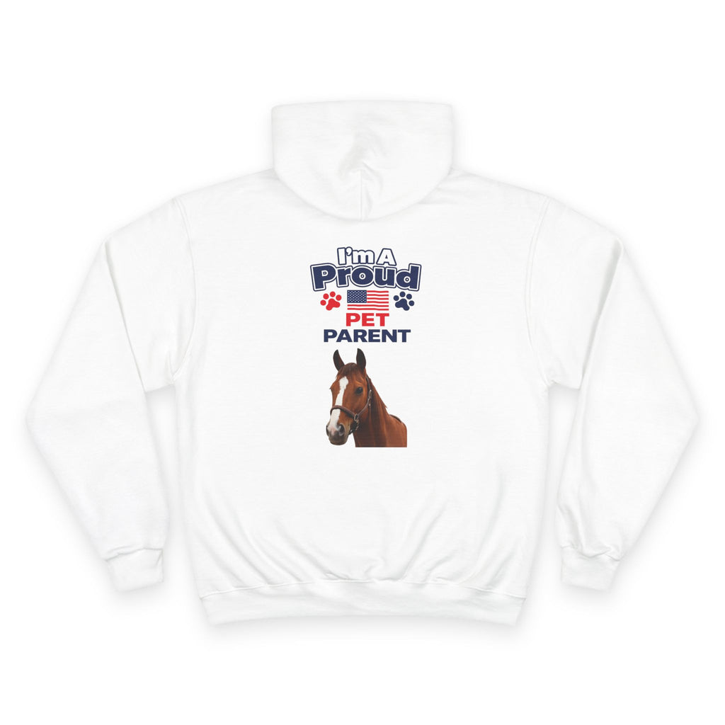 Horse Pet Parent Hoodie — “I’m A Proud Pet Parent” American Flag Logo