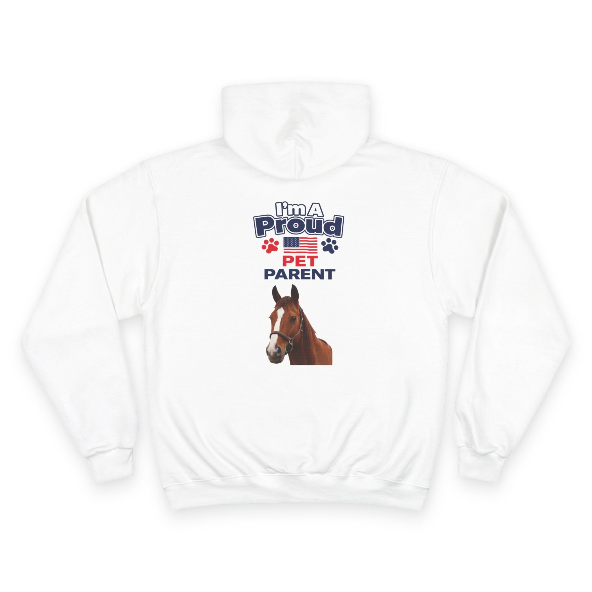 Horse Pet Parent Hoodie — “I’m A Proud Pet Parent” American Flag Logo