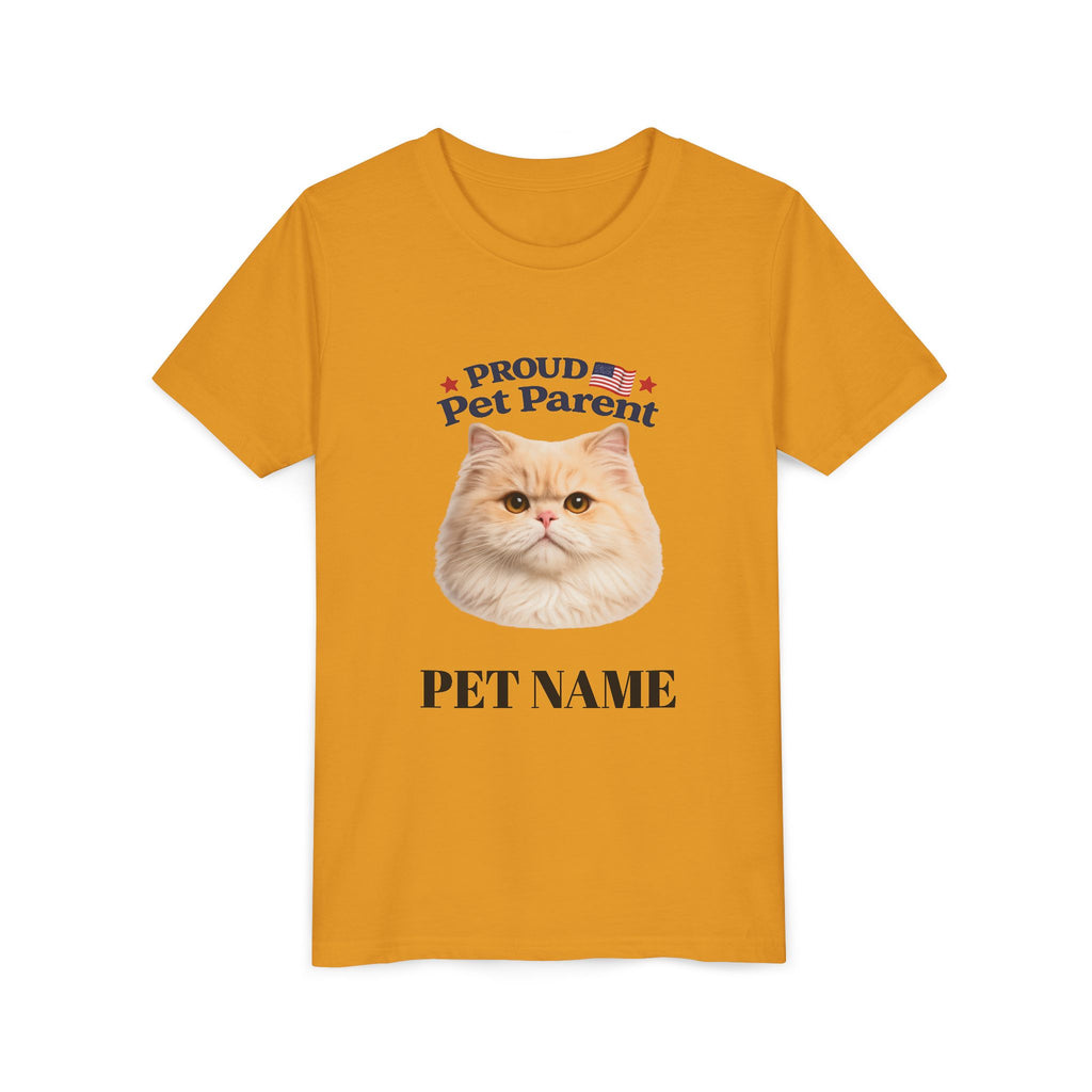 Youth Pet Parent T‑Shirt — "Proud Pet Parent" Custom Name Cat Tee