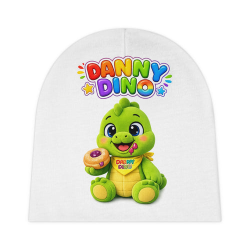 Danny Dino Baby Beanie – Cute Green Dino Infant Hat with Cookie Design